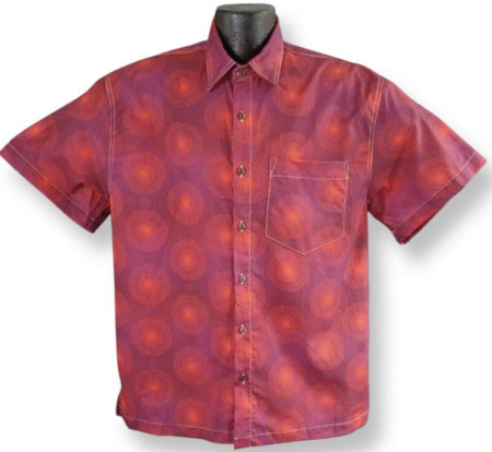 Red Spirograph Retro  Hawaiian Aloha Shirt